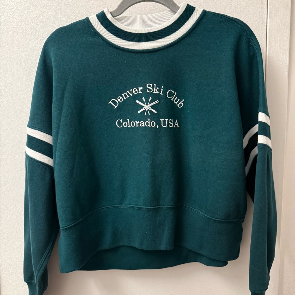 Abercrombie & Fitch Denver Ski Club Women's Green Sweater, New